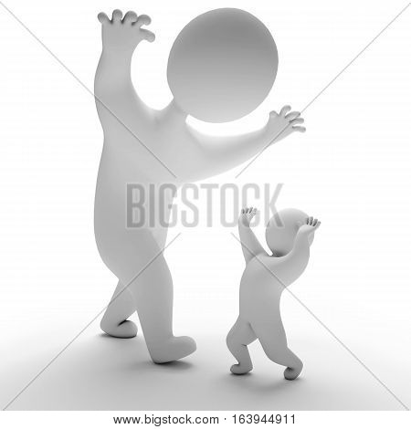 3d render insanity halloween. Isolated on white background