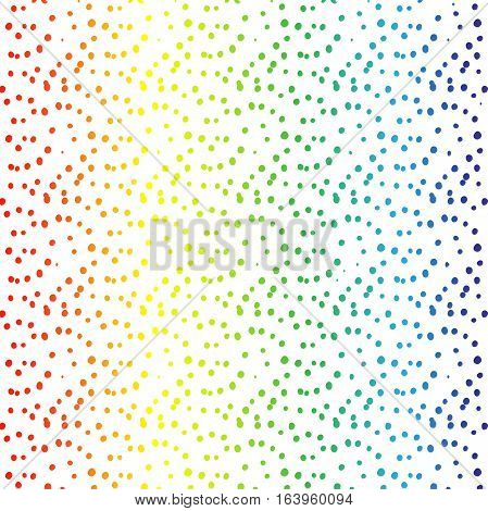Rainbow dots abstract background. Stock vector illustration of hand drawn elements in red yellow green blue violet colors