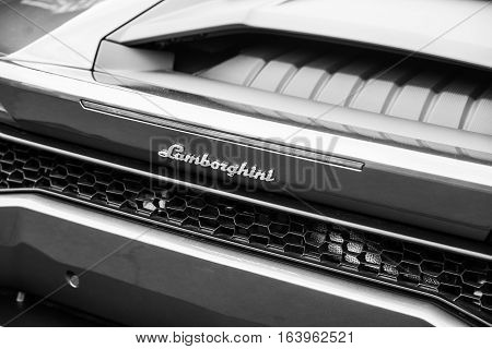 Wroclaw, Poland  - July 9 :close Up On  Lamborghini Sign On Raceism Event 2016 On July 9 ,wroclaw, P