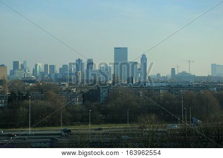 Skyline of the city of Rotterdam the Netherlands
