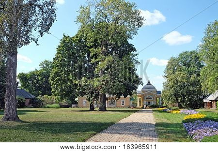 TARKHANI RUSSIA - AUGUST 28 2016: General view of the Lermontov Manor. State Lermontov Museum-Reserve Tarkhany