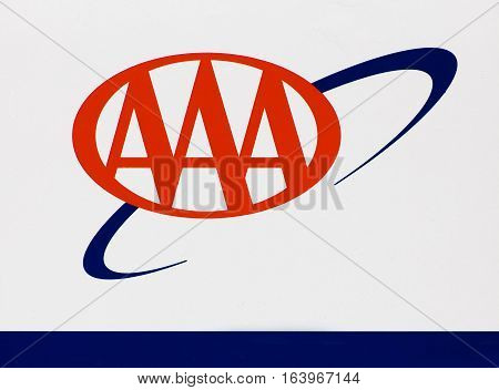American Automobile Asociation Sign And Logo