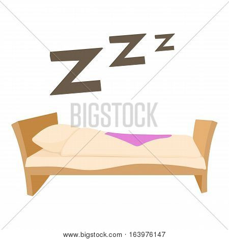 Bed icon. Cartoon illustration of bed vector icon for web