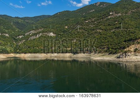 Dam of the Vacha (Antonivanovtsy) Reservoir, Rhodopes Mountain, Bulgaria