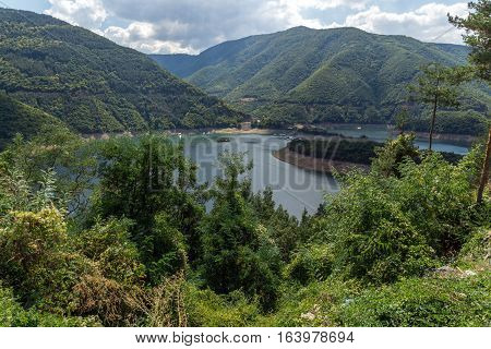 Meander of Vacha (Antonivanovtsy) Reservoir, Rhodopes Mountain, Bulgaria