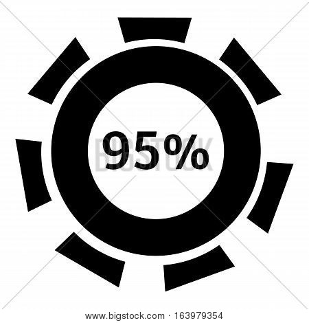 Ninety five percent download icon. Simple illustration of ninety five percent download vector icon for web