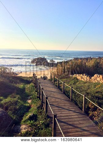 View of the Atlantic Ocean at San Paio, Portugal