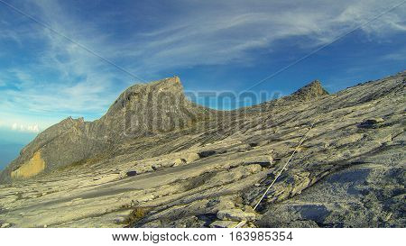 View from top of Low's Peak,4095 meters above sea level of mountain Kinabalu,Sabah,Borneo.Mount Kinabalu is the tallest mountain in Malaysia and the 20th tallest in the World.
