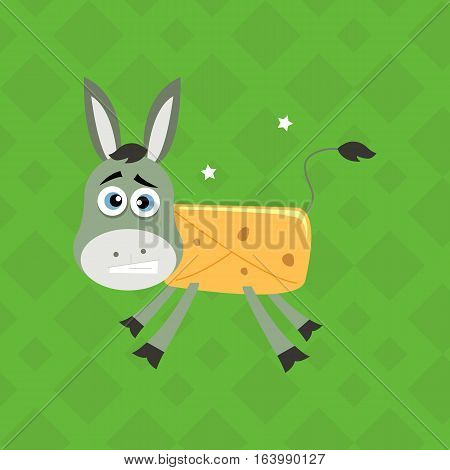 Burrito Loco Donkey Mexican Spanish Food Illustration