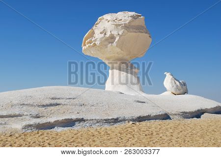 Beautiful Abstract Nature Rock Formations Aka Sculptures Chicken And Mushroom At Sunset In Western W