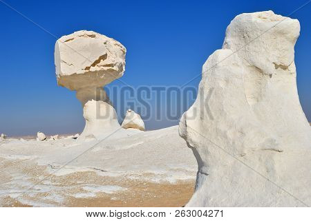 Beautiful Abstract Nature Rock Formations Aka Sculptures Chicken And Mushroom At Sunset In Western W