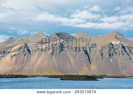 Mountain Skal In Hornafjordur Iceland On A Summer Day