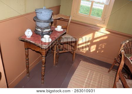 Enkhuizen, The Netherlands - October 12th 2018: 19th Century Kitchen, Reconstruction Of An Old Dutch