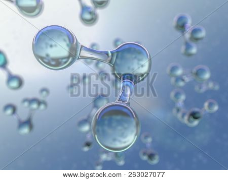 Illustration Of Molecule Model. 3D