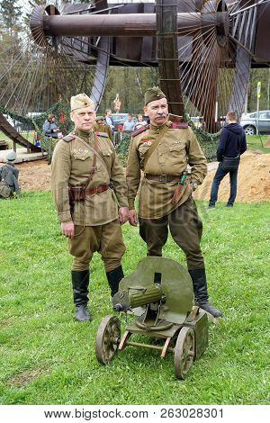 Sholokhovo, Moscow Reg./russia - May 5, 2018: Reconstruction Of One Of The Last Battles Of World War