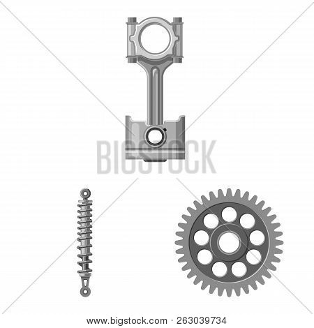Vector Illustration Of Auto And Part Sign. Set Of Auto And Car Stock Symbol For Web.
