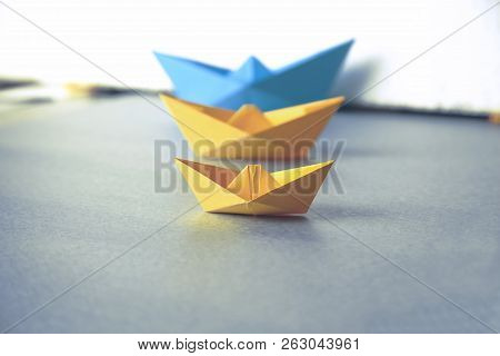 Ships On The Table Background On Desk