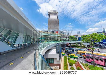 Bangkok City View Of Siam Discovery And Mbk Center Point Colorful And Popular Travel Location From T