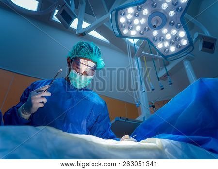 Doctor Operating In Oprattion Room In Hospital, This Immage Can Use For Operation, Hospital, Doctor,