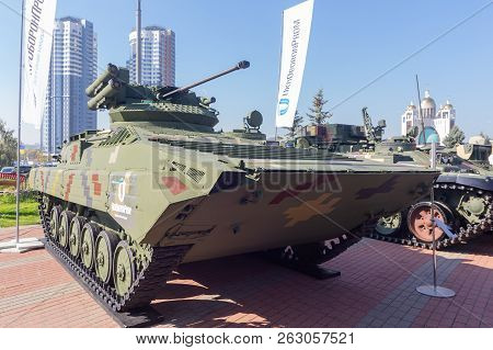 Kiev, Ukraine - October 10, 2018: Modernized Infantry Fighting Vehicle Of The Ukrainian Production B