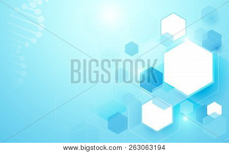 Abstract Hexagons With Science And Technology Concept Background ...