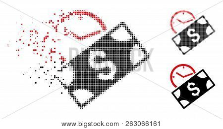 Rent Recurring Payment Icon In Dissolved, Pixelated Halftone And Undamaged Solid Variants. Fragments