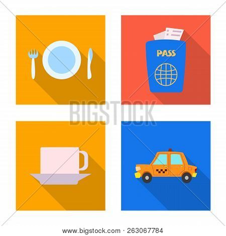 Vector Illustration Of Airport And Airplane Icon. Set Of Airport And Plane Vector Icon For Stock.