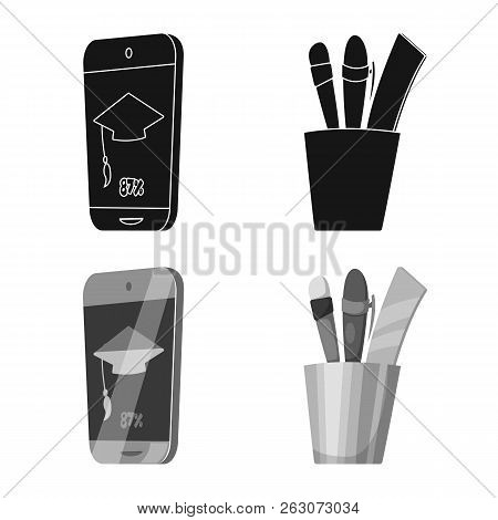 Vector Design Of Education And Learning Icon. Set Of Education And School Vector Icon For Stock.