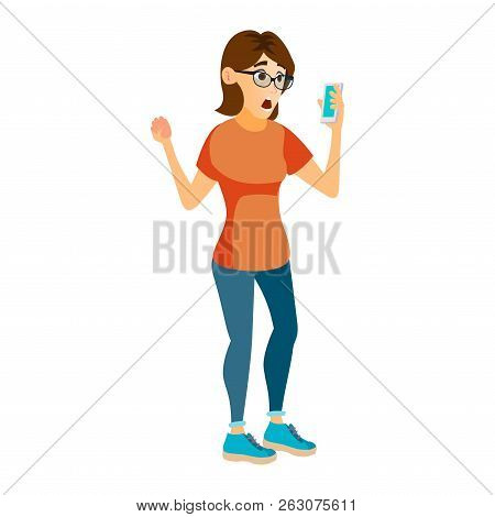 Business Woman Character Vector. Female In Different Poses. Cler