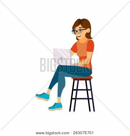 Business Woman Character Vector. Female In Different Poses. Cler