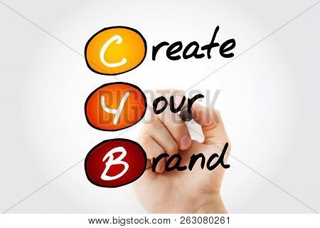 Cyb - Create Your Brand, Acronym Business Concept Background