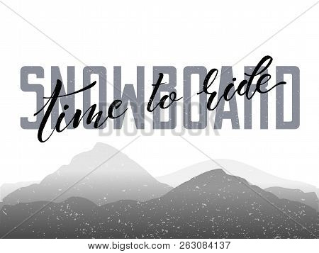 Snowboard. Vector Lettering Illustration. Snowboard Logo, Vector Illustration, Winter Sports Emblem 