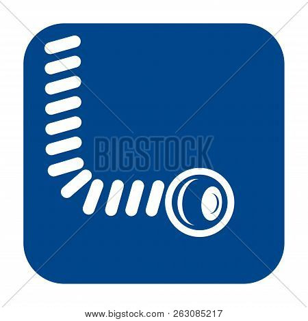 Vector Monochrome Flat Design Icon Of  Endoscopy.  Blue Isolated Symbol.