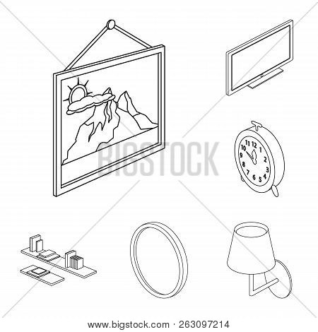 Vector Illustration Of Bedroom And Room Symbol. Set Of Bedroom And Furniture Stock Vector Illustrati