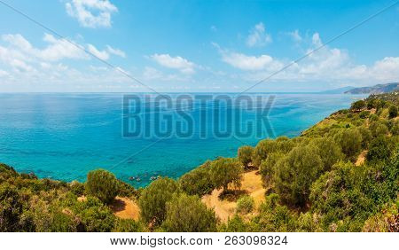 Beautiful Tyrrhenian Sea Coastline Landscape. Cilento And Vallo Di Diano National Park, Salerno, Ita
