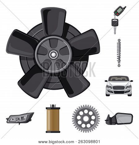 Vector Illustration Of Auto And Part Logo. Collection Of Auto And Car Stock Vector Illustration.
