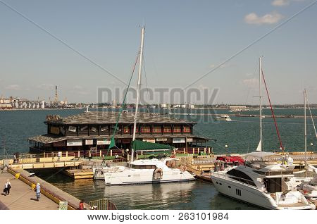 Odessa, South Of Ukraine, The Customs Area, July 10, 2018. Odessa Commercial Sea Port. Beautiful Yaс