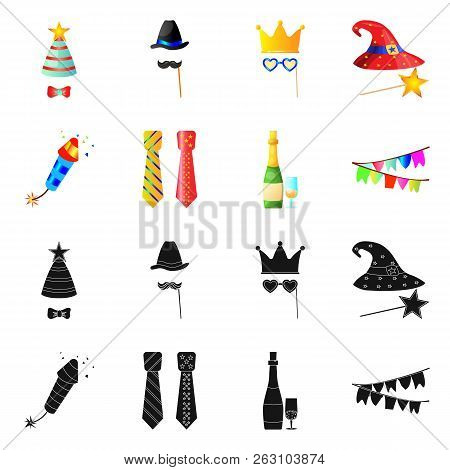 Isolated Object Of Party And Birthday Logo. Set Of Party And Celebration Stock Vector Illustration.