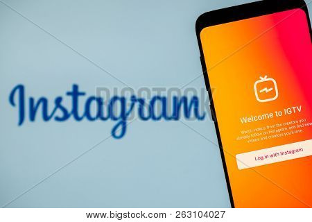 Kyrenia, Cyprus - October 14, 2018:  Igtv App Running On The Smartphone.