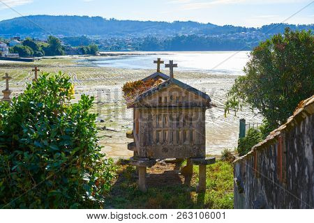 Horreo in Combarro Galician village of Pontevedra at Galicia Spain
