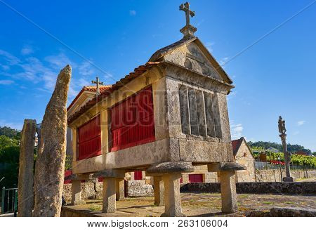 Horreo in Combarro Galician village of Pontevedra at Galicia Spain