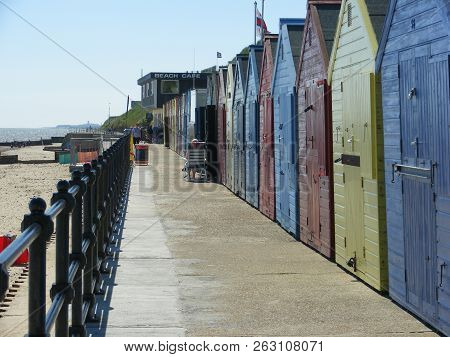 Norfolk, England - 14 May 2009 : Changing Rooms Near Beach In Mundesley
