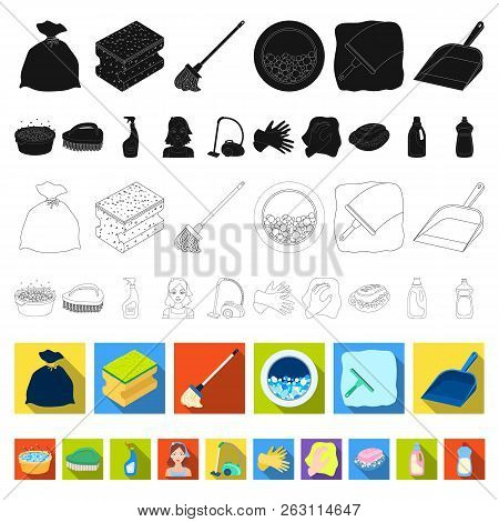 Cleaning And Maid Flat Icons In Set Collection For Design. Equipment For Cleaning Vector Symbol Stoc