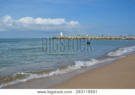 A Sea Lighthouse In The Black Sea , Agva In Turkey