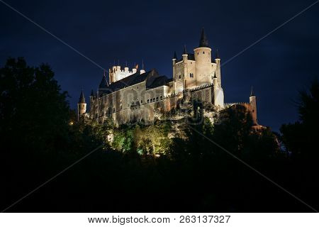 Military Castle Of The City Of Segovia In The Foreground