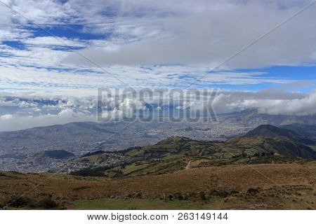 View From Ruca Pichincha Over Quito, Ecuador