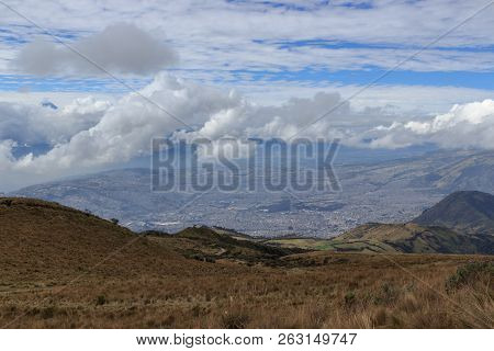 View From Ruca Pichincha Over Quito, Ecuador