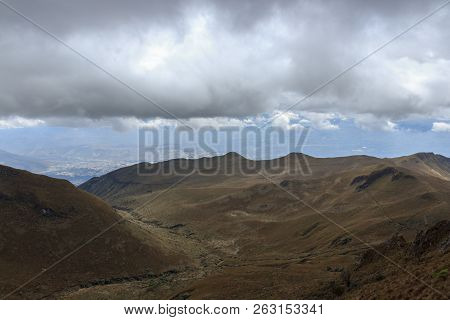 View From Ruca Pichincha Over Quito, Ecuador
