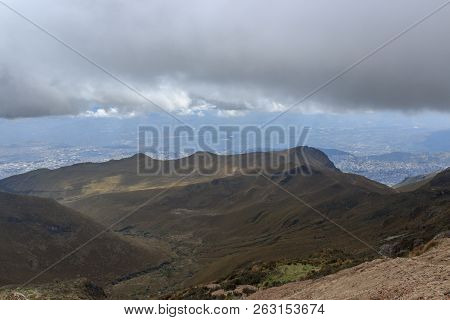 View From Ruca Pichincha Over Quito, Ecuador