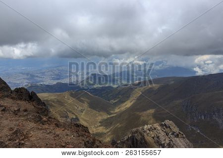 View From Ruca Pichincha Over Quito, Ecuador